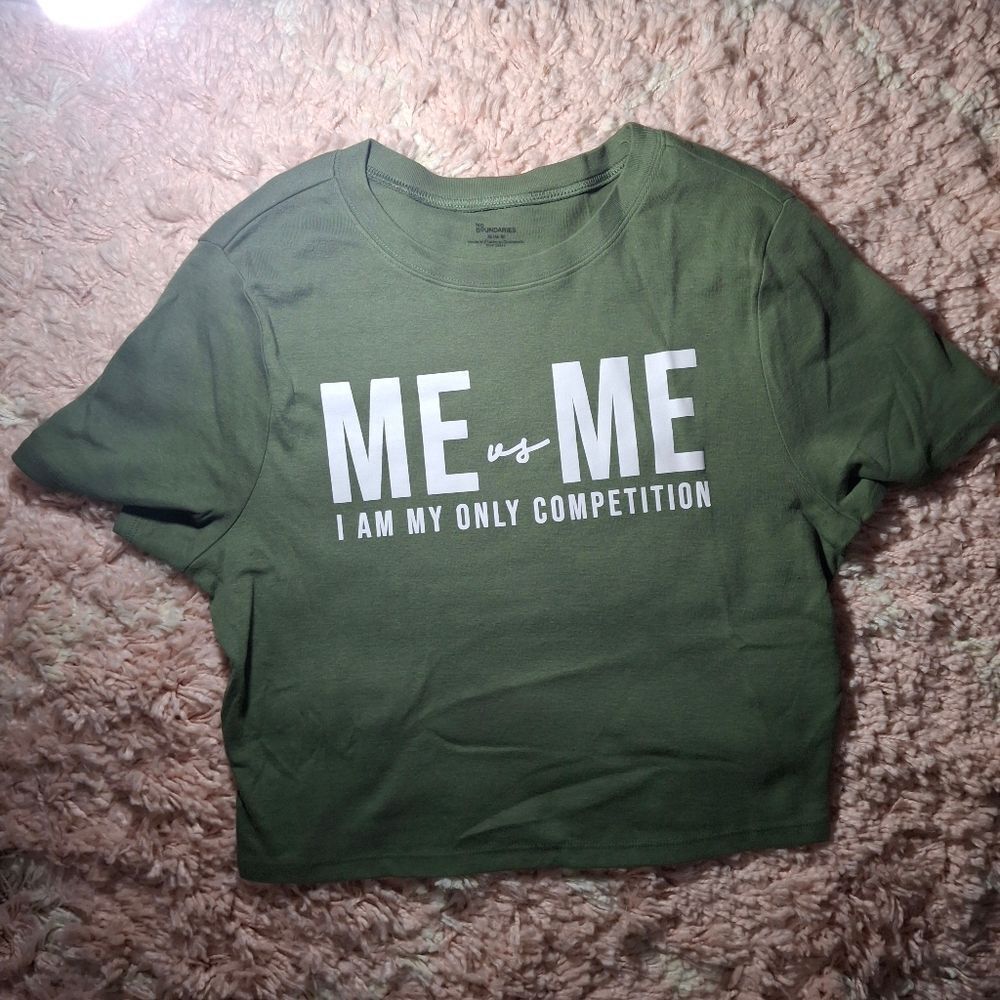 NNWT Me Vs Me I Am My Only Competition Cropped Tee